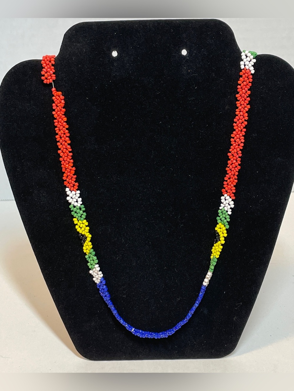 Vtg Eyeglass Holder Chain Seed Beaded Native Am Style Design Handmade, 26”
